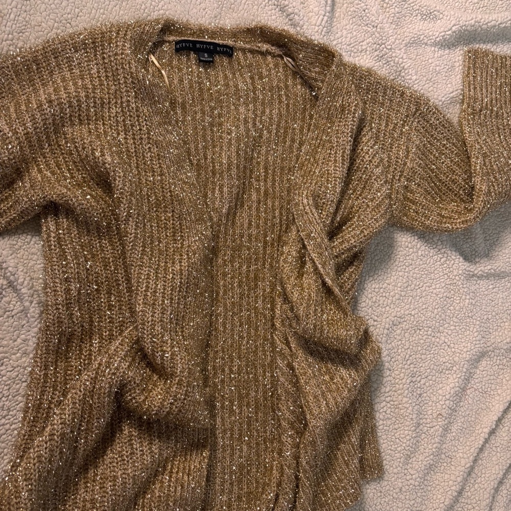 Women's Gold Sweater Cartigan